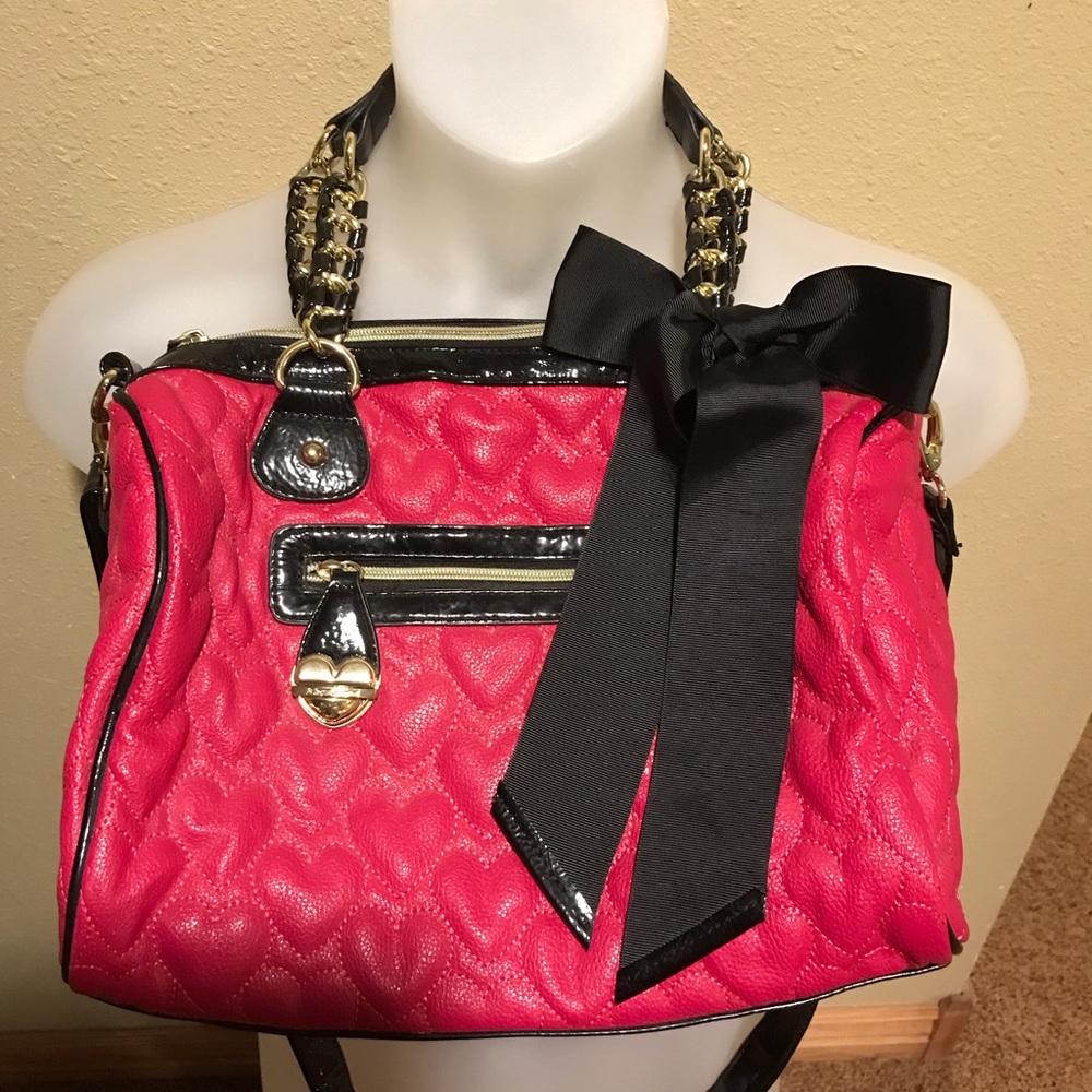 Betsey Johnson Hot Pink Bow Purse